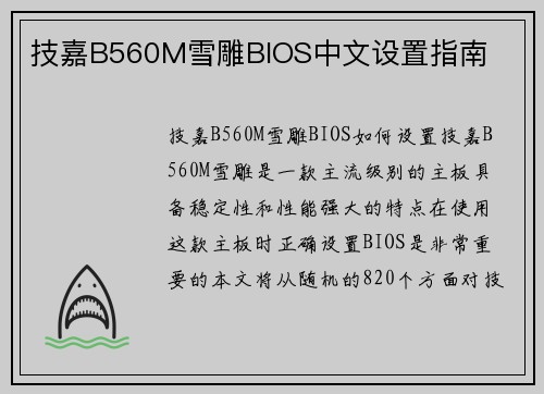 技嘉B560M雪雕BIOS中文设置指南